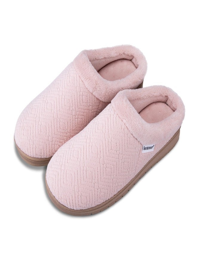isotoner Women's Indoor/Outdoor Slip-on Diamond Microterry Gemma Clog Slippers with Memory Foam Comfort, Evening Sand, 7.5-8 - Image 2
